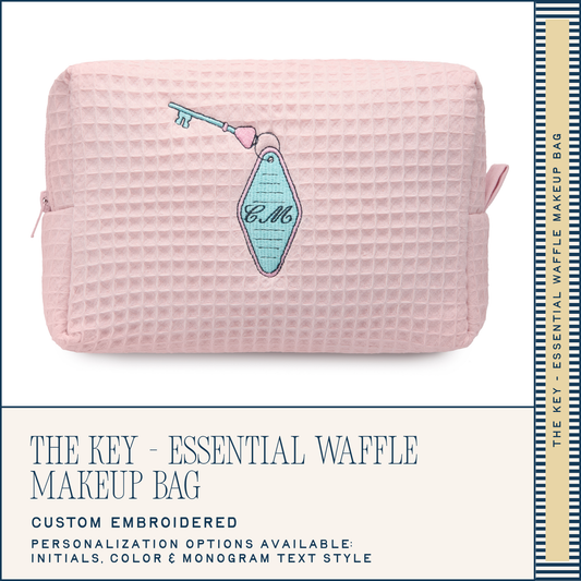 The Key - Essential Waffle Makeup Bag - Key Icon & Initials