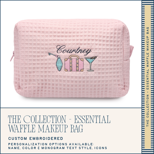 The Collection - Essential Waffle Makeup Bag - Triple Icon & Name